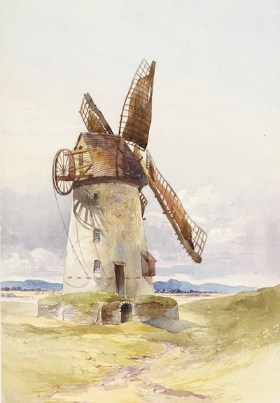Lytham Mill, ok. 1845-55 (wc na papierze) autorstwa Mary Harper