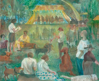 Wystawa Psów Rasowych, Wadebridge, 2012 (olej na desce) autorstwa Mary Kuper