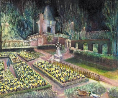 Ogród kwiatowy, Holland park, 2002 (olej na bardzie) autorstwa Mary Kuper