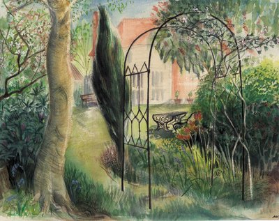 Ogród, Harrow, 2003 (akwarela) autorstwa Mary Kuper
