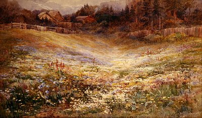 Łąka w Alpach (akwarela na papierze) autorstwa Mary Stevens