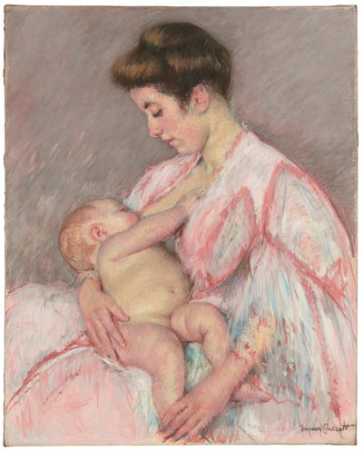 Baby John Nursing, ok. 1908 (olej na płótnie) autorstwa Mary Stevenson Cassatt