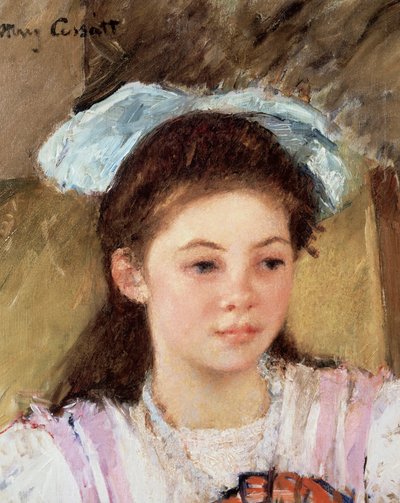 Ellen z dużą kokardą we włosach. Obraz autorstwa Mary Cassatt (1845-1926) autorstwa Mary Stevenson Cassatt