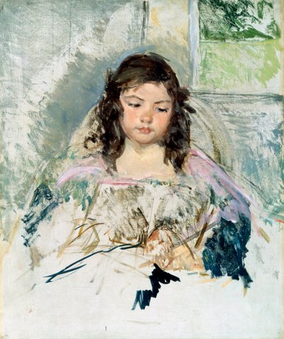 Szkic do "Francois w fotelu". Czytanie. Obraz autorstwa Mary Cassatt (1845-1926). Olej na płótnie. Kolekcja prywatna. Christie