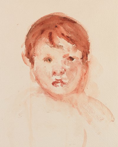 Głowa Dziecka, koniec XIX-początek XX wieku (akwarela na papierze) autorstwa Mary Stevenson Cassatt