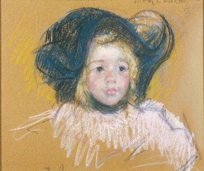 Mała dziewczynka w dużym kapeluszu, ok. 1904 (pastel na papierze) autorstwa Mary Stevenson Cassatt