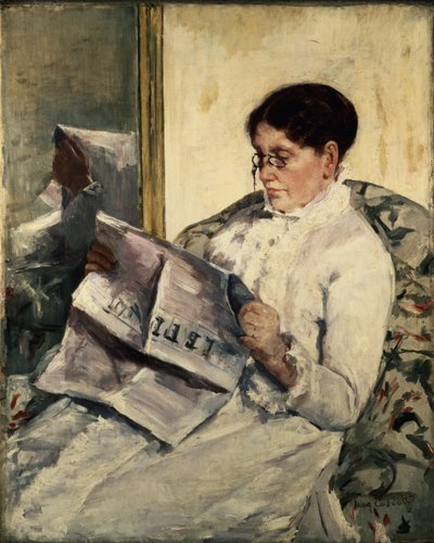 Czytanie Le Figaro, 1878 autorstwa Mary Cassatt