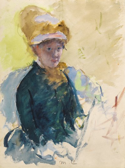 Autoportret, ok. 1880 (gwasz i akwarela) autorstwa Mary Stevenson Cassatt