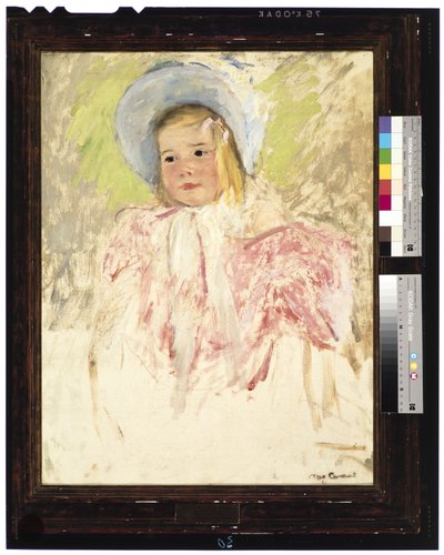 Simone w niebieskim czepku (nr 1), ok. 1903 (olej na płótnie) autorstwa Mary Stevenson Cassatt