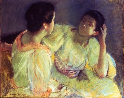 Rozmowa, ok. 1896 (pastel na papierze ułożonym na płótnie) autorstwa Mary Stevenson Cassatt