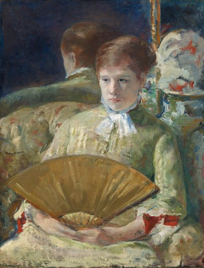 Kobieta z wachlarzem, ok. 1878-1879 (olej na płótnie) autorstwa Mary Stevenson Cassatt