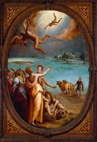 Upadek Ikara (malarstwo autorstwa Maso da San Friano