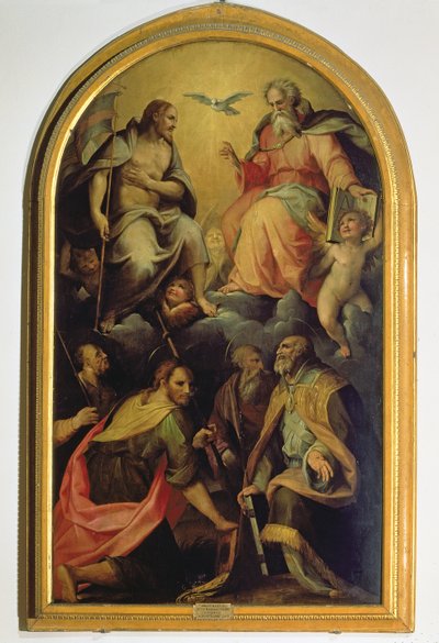 Trójca Święta ze świętymi autorstwa Maso da San Friano