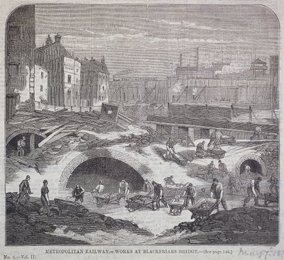 Blackfriars Bridge, Londyn, 1863 autorstwa Mason Jackson