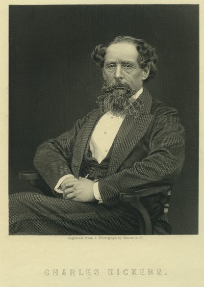 Charles Dickens, portret po fotografii Herbert Watkins (ur. 1828) autorstwa Mason and Co.