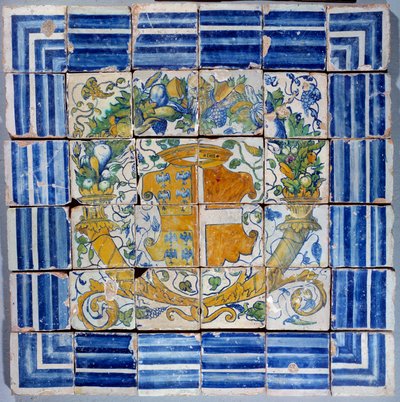 Bruk z ramionami Madeleine de Savoie. Fajans Masseota Abaquesne (znany w latach 1526-1564) XVI-wieczny Enouen. Narodowe Muzeum Renesansu autorstwa Masseot Abaquesne