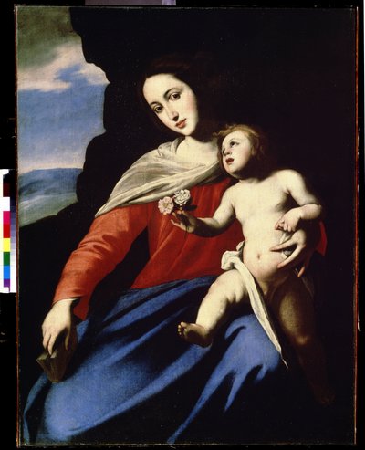 Dziewica z Dzieciątkiem (Dziewica z Dzieciątkiem). Obraz Massimo Stanzione (ok. 1585-ok. 1658). olej na płótnie autorstwa Massimo Stanzione