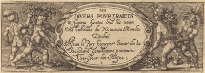 Les divers pourtraicts et figures I (strona tytułowa) autorstwa Master AD