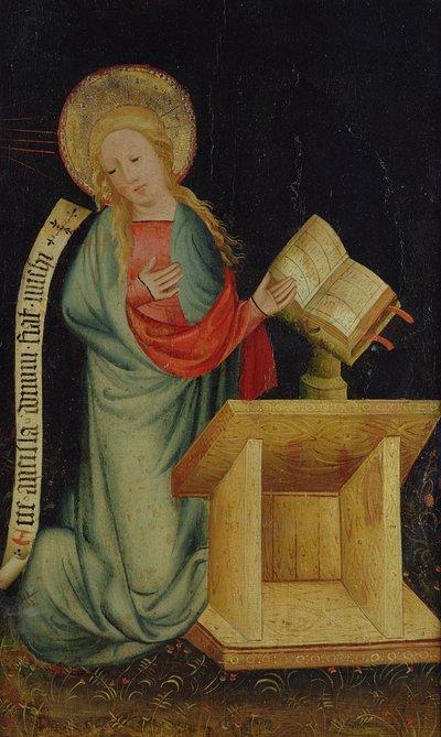 Dziewica Zwiastowania, z Ołtarza Żniwiarza, ok. 1410 (tempera na dębie) (patrz także 145253 i 145254) autorstwa Master Bertram of Minden