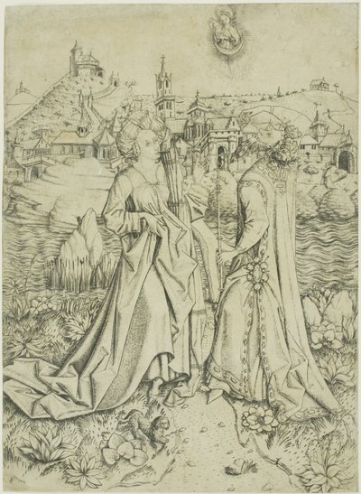 Augusta i Sybilli autorstwa Master E.S.