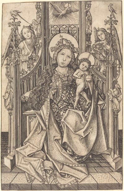 Madonna z Dzieciątkiem na tronie autorstwa Master E.S.