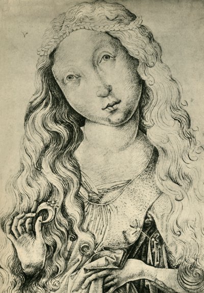 Portret kobiety z pierścionkiem, Św. Katarzyna, 1450-1470, 1943. autorstwa Master ES