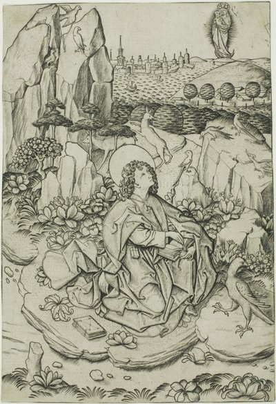 Święty Jan na wyspie Patmos autorstwa Master E.S.