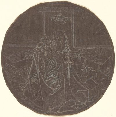 Madonna z Dzieciątkiem w ogrodzie autorstwa Master E.S. Facsimile