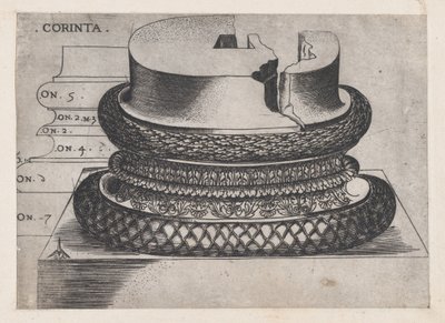 Lustro rzymskiej świetności: baza koryncka z baptysterium na Lateranie, Rzym, ca..., ca 1537 autorstwa Master GA