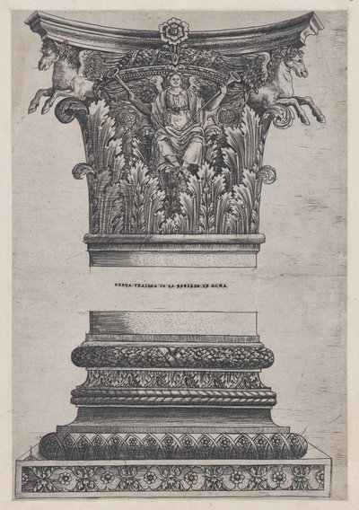 Lustro rzymskiej świetności: stolica Pegaza ze Świątyni Marsa Mściciela i grud..., ca. 1537 autorstwa Master GA