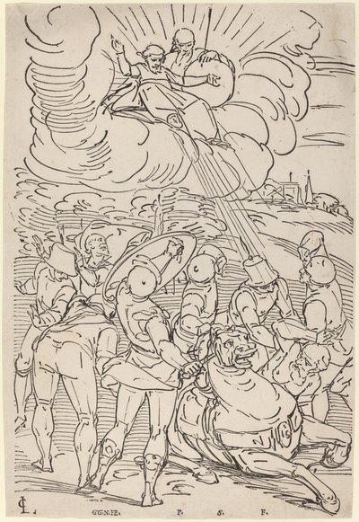 Nawrócenie św. Pawła autorstwa Master G.G.N. after Luca Cambiaso