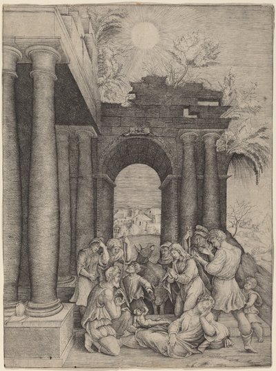 Adoracja pasterzy autorstwa Master HFE after Domenico Beccafumi