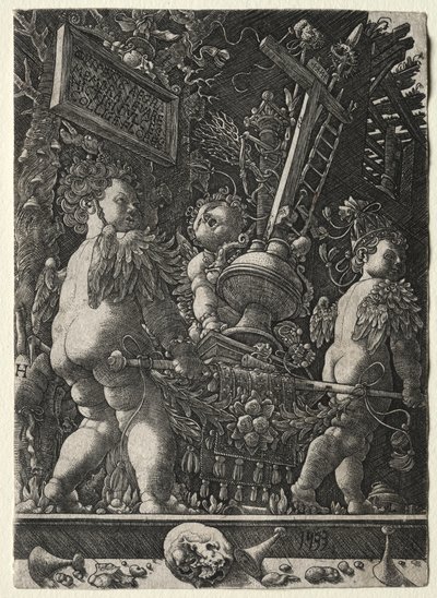 Aniołowie niosący herby Męki Pańskiej, 1533. autorstwa Master H. L.