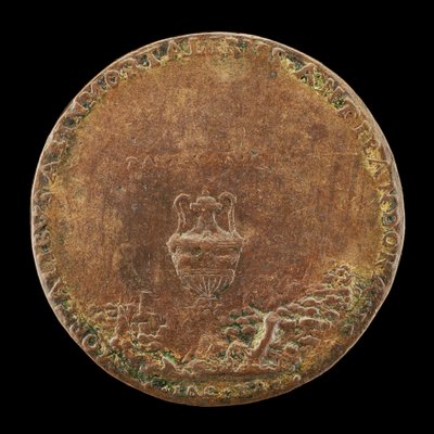 Wazon w krajobrazie [rewers], 1554. autorstwa Master IAC. URB.