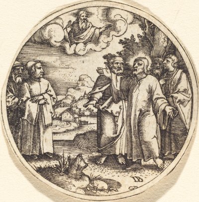 Chrystus z Trzema Swoimi Apostołami autorstwa Master IB
