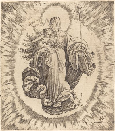 Madonna na półksiężycu autorstwa Master N.H. with the Dagger