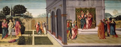 Zuzanna i starsi w ogrodzie oraz proces Zuzanny przed starszymi, ok. 1500 autorstwa Master of Apollo and Daphne