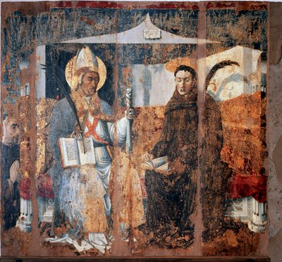 Św. Eleuteriusz z Tournai i św. Placyd (Fresco autorstwa Master of Cesio