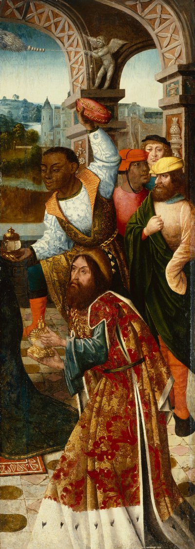 Pokłon Trzech Króli (olej na panelu) autorstwa Master of Delft