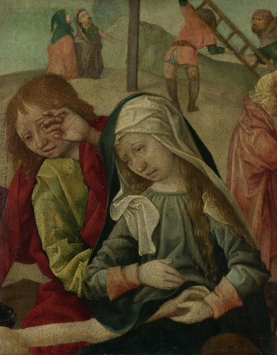 Dziewica i święty Jan opłakujący ciało Chrystusa, ok. 1500 (olej na płycie) autorstwa Master of Delft