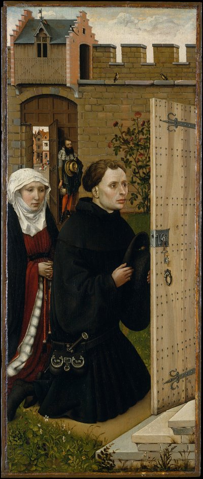 Tryptyk Zwiastowania (Ołtarz Merode), ok. 1427-32 (olej na dębie) autorstwa Master of Flémalle
