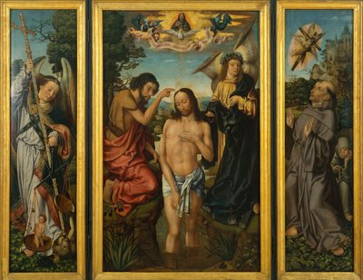 Tryptyk Chrztu Chrystusa - Mistrza z Frankfurtu (1460-ok. 1533) - ok. 1533 r. 1510 - Olej na drewnie - 169x213,5 - Museu Nacional d