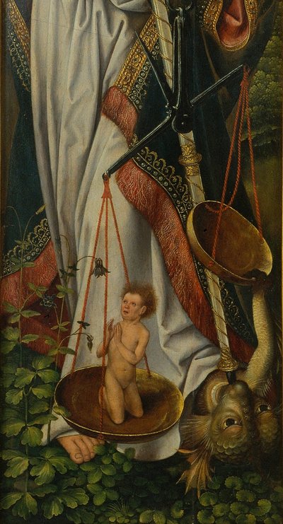 Tryptyk z Chrztem Chrystusa Szczegół autorstwa Master of Frankfurt
