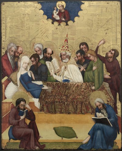 Śmierć Dziewicy, ok. 1400 (tempera i olej ze złotem na panelu) autorstwa Master of Heiligenkreuz