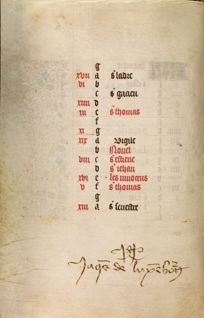 Strona kalendarza na grudzień c.d. autorstwa Master of Jacques of Luxembourg