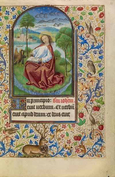 Święty Jan na Patmos autorstwa Master of Jacques of Luxembourg