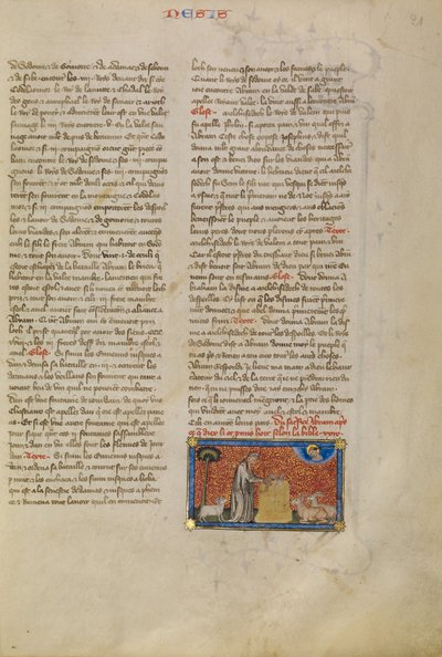 Abraham przy ołtarzu autorstwa Master of Jean de Mandeville