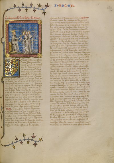 Estera przed królem Aswerusem autorstwa Master of Jean de Mandeville