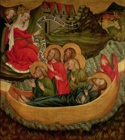 Zaokrętowanie ciała św. Jakuba Większego, zmierzającego do Hiszpanii, ok. 1425 (panel) autorstwa Master of Raigern
