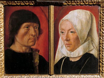 Portret mężczyzny i jego żony. Przedstawienie pary (portret podwójny). Malarstwo mistrza De Saint Gilles (czynnego w latach 1490-1510), szkoła francuska autorstwa Master of Saint Giles